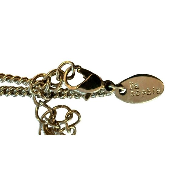 Lia Sophia Silver Tone & Pink Flower Bead Necklace Adjustable Womens Jewelry - Picture 4 of 4